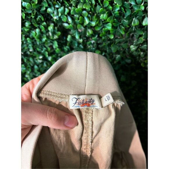 FAHERTY TAN LINEN AND TENCEL STRAIGHT LEG PANTS SZ LARGE - Picture 4 of 5